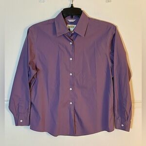 Talbots Purple Button-Up LS Shirt for women.size 10